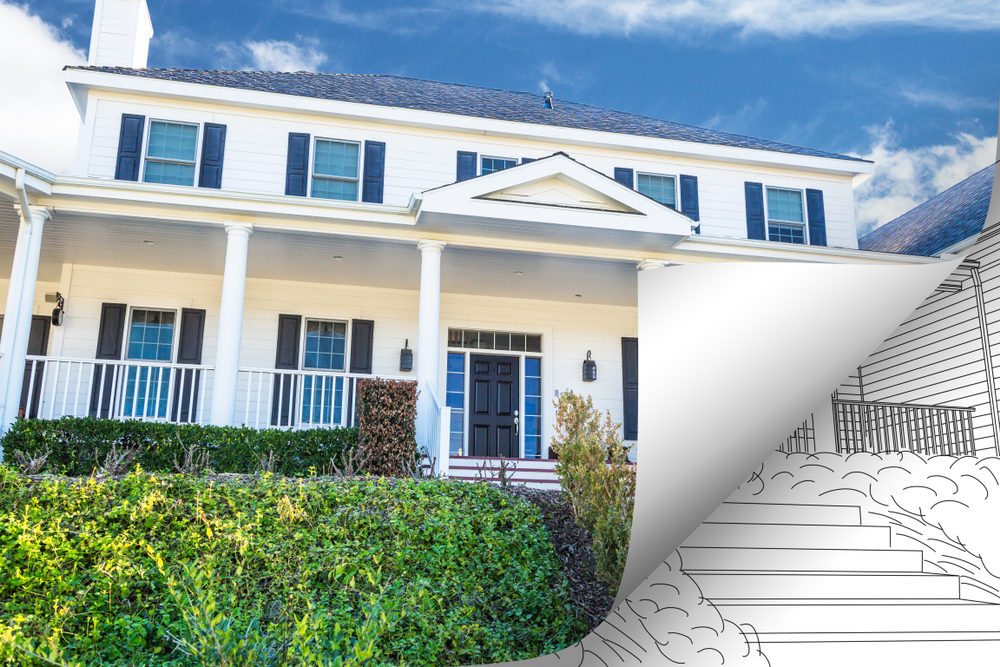 House,Photo,Page,Corner,Flipping,With,Drawing,Behind.