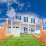 Female,Hands,Framing,Beautiful,Custom,House,Drawing,And,Ghosted,House